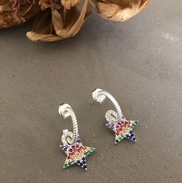 Rainbow 2024 star earrings